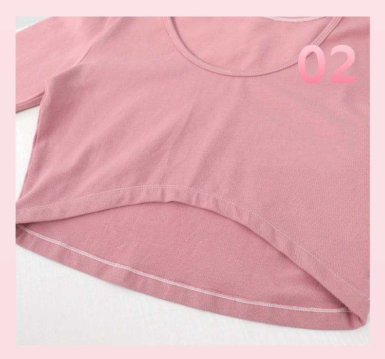 2way 長袖クロップトップ