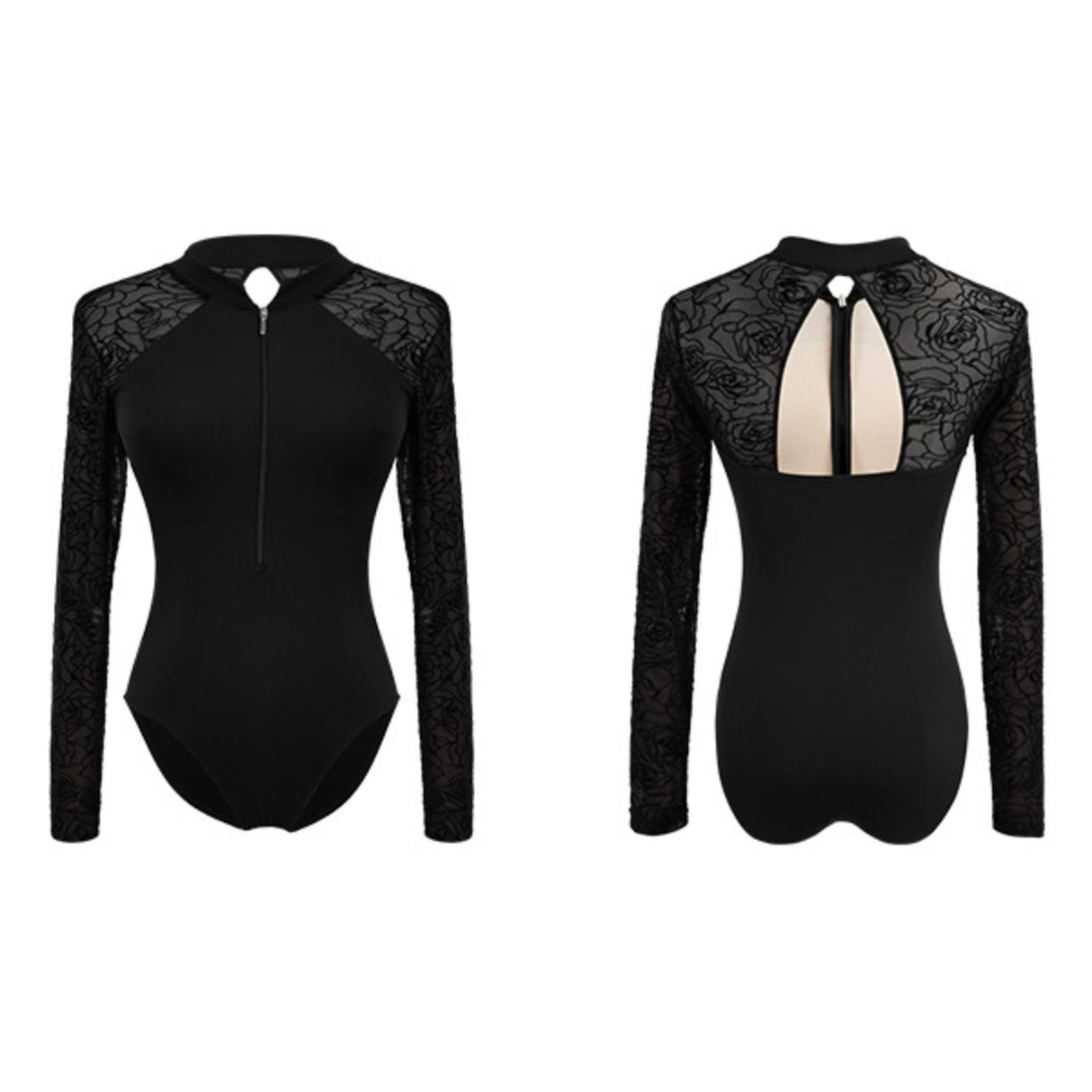 Rose Mesh 長袖レオタード