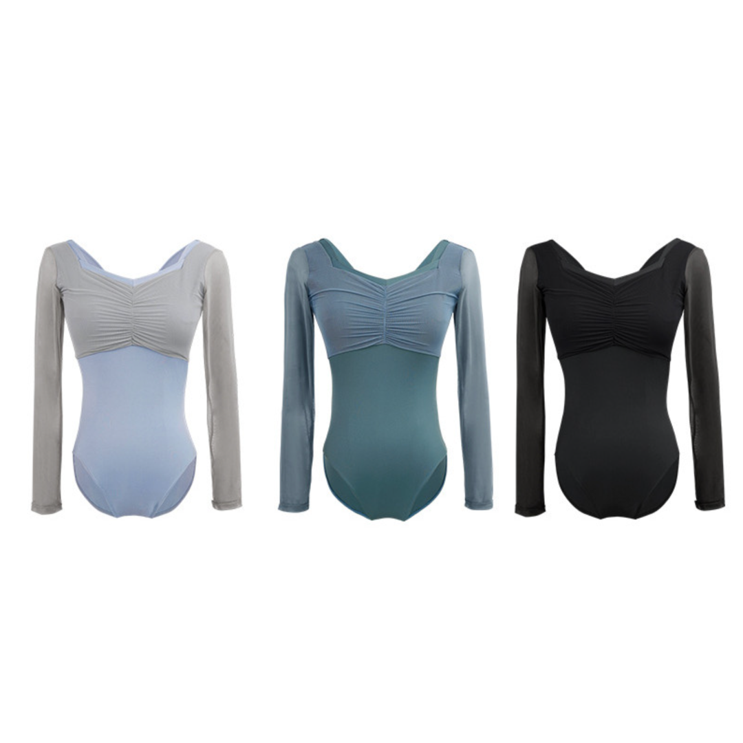 Mesh　長袖エレガントレオタード