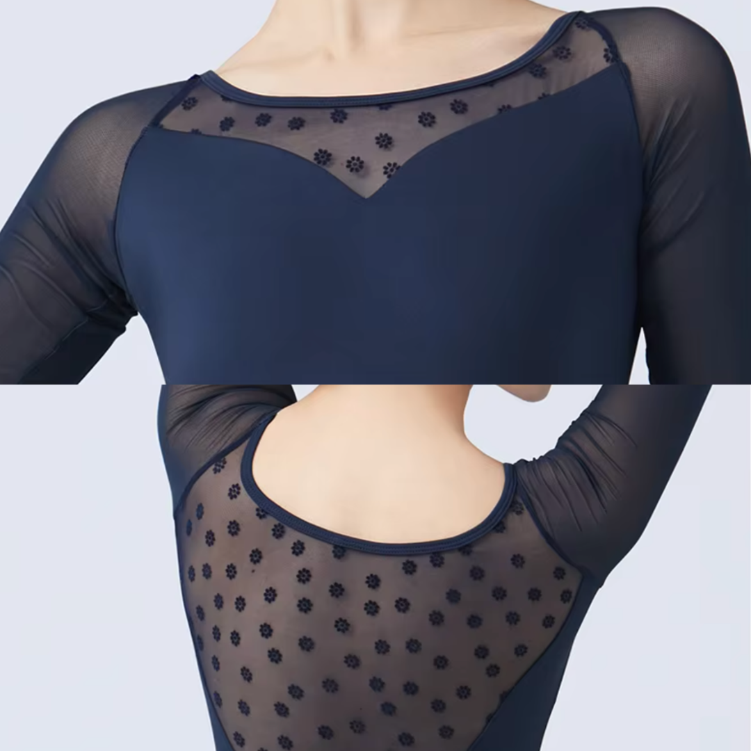 Floral Mesh 五分袖レオタード
