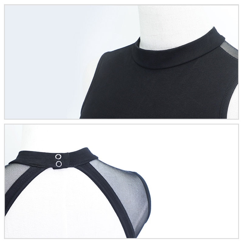 オープンバック　ノースリーブレオタード