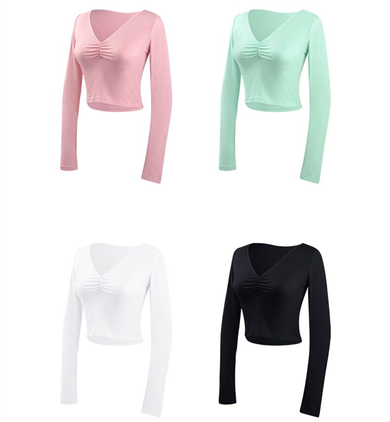 長袖 クロップトップ