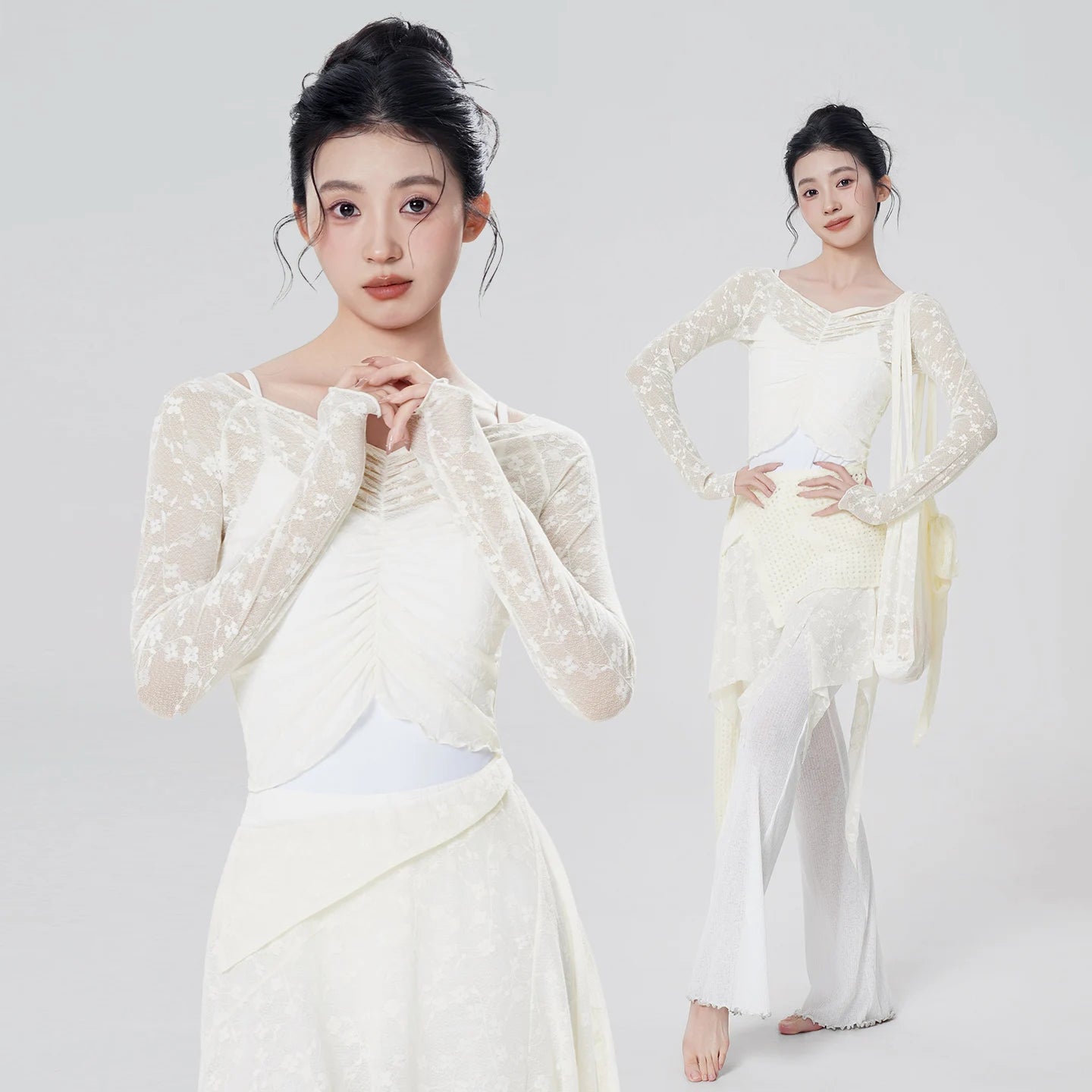 Lace 長袖トップス《セットアップ可能》