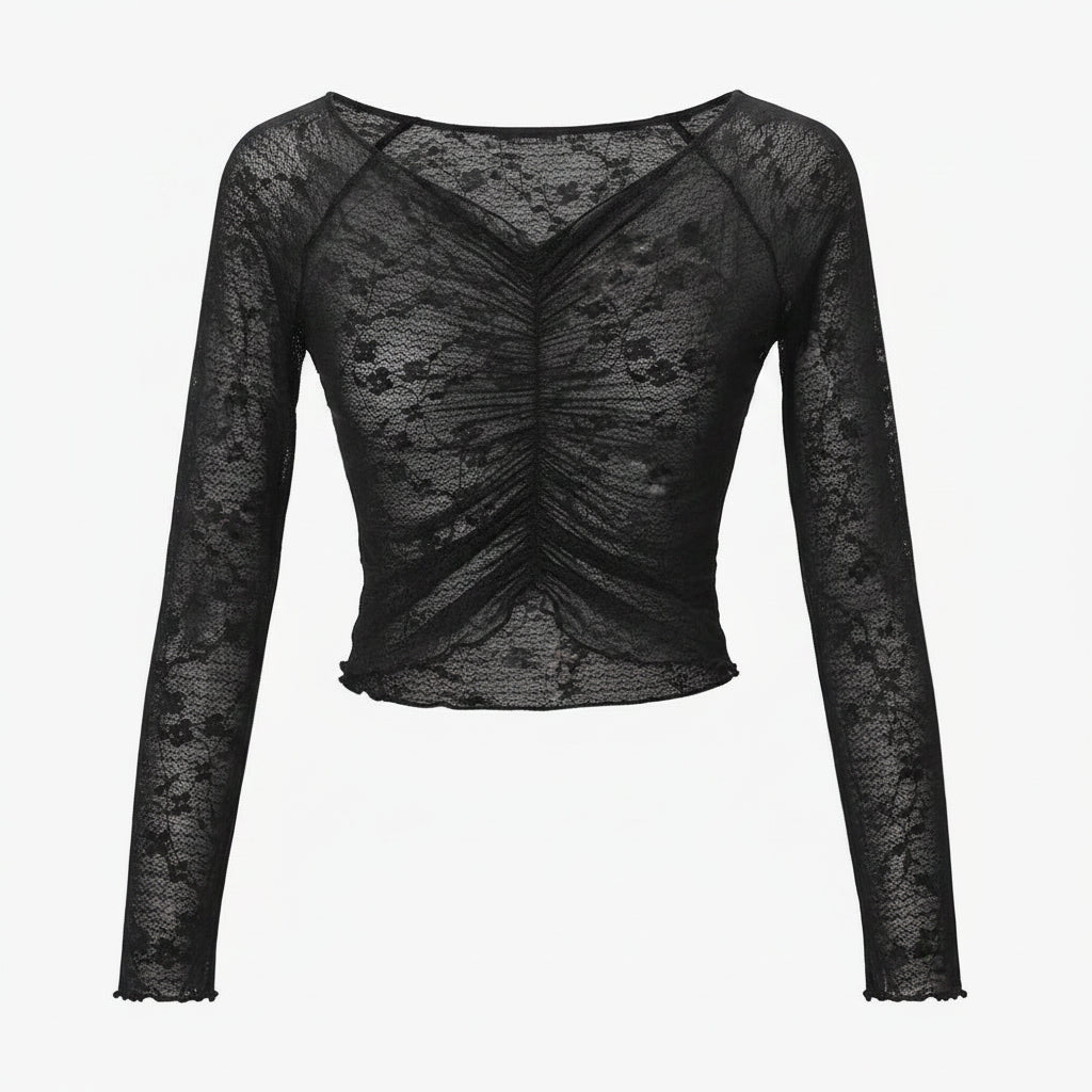 Lace 長袖トップス《セットアップ可能》