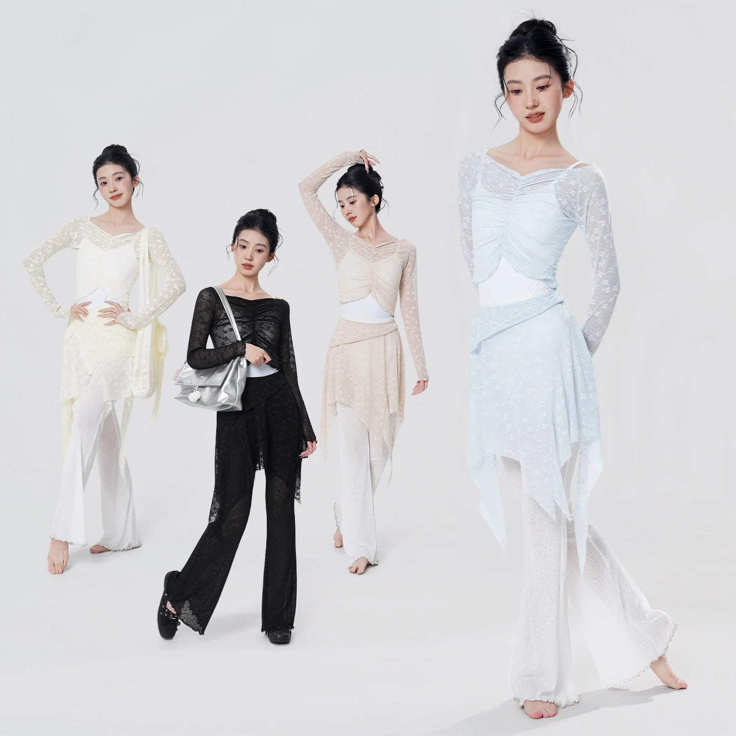 Lace 長袖トップス《セットアップ可能》