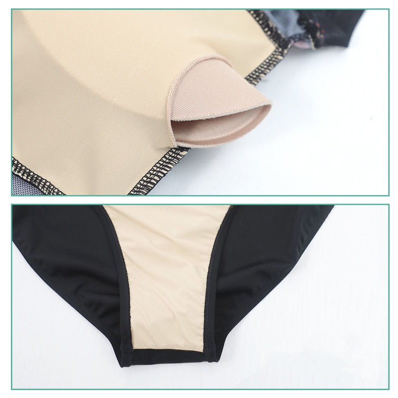 Floral Mesh 半袖レオタード