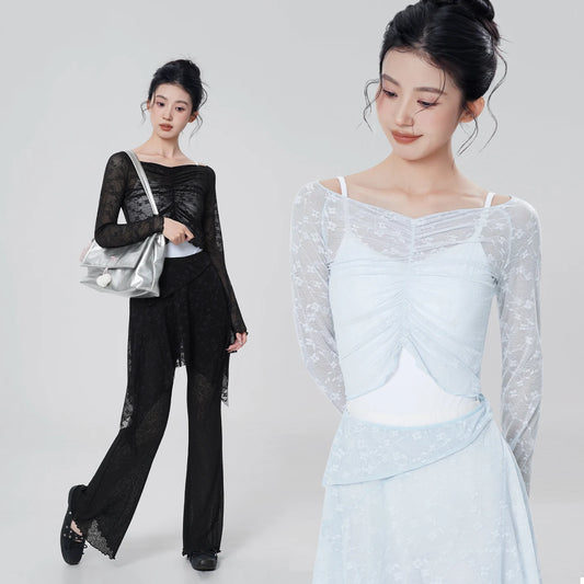 Lace 長袖トップス《セットアップ可能》