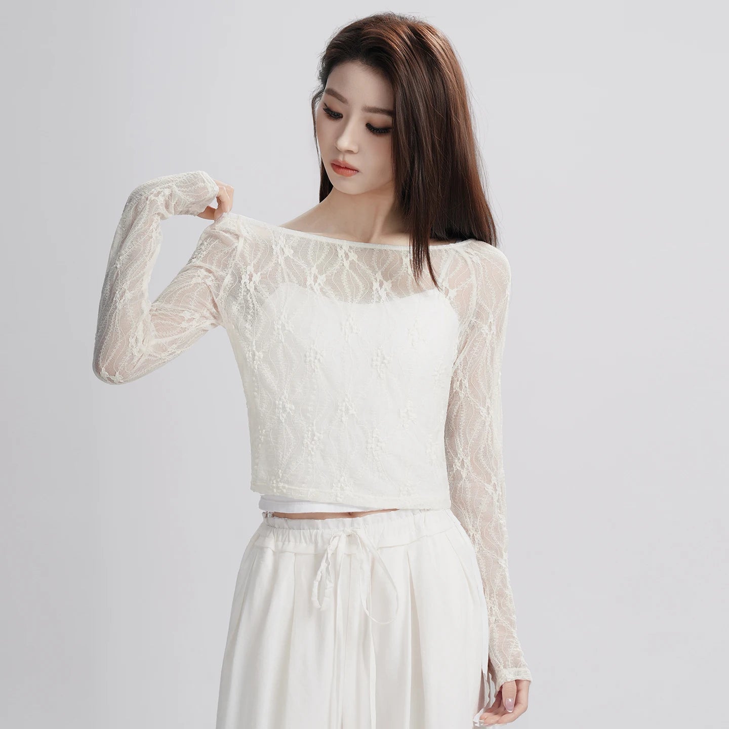 Lace 長袖トップス